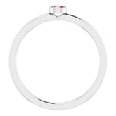 Platinum 3 mm Natural Pink Tourmaline Ring